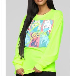 Selena neon yellow long sleeve shirt